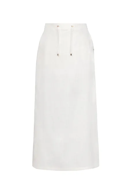 Langer weißer Leinenrock Langer weißer Leinenrock