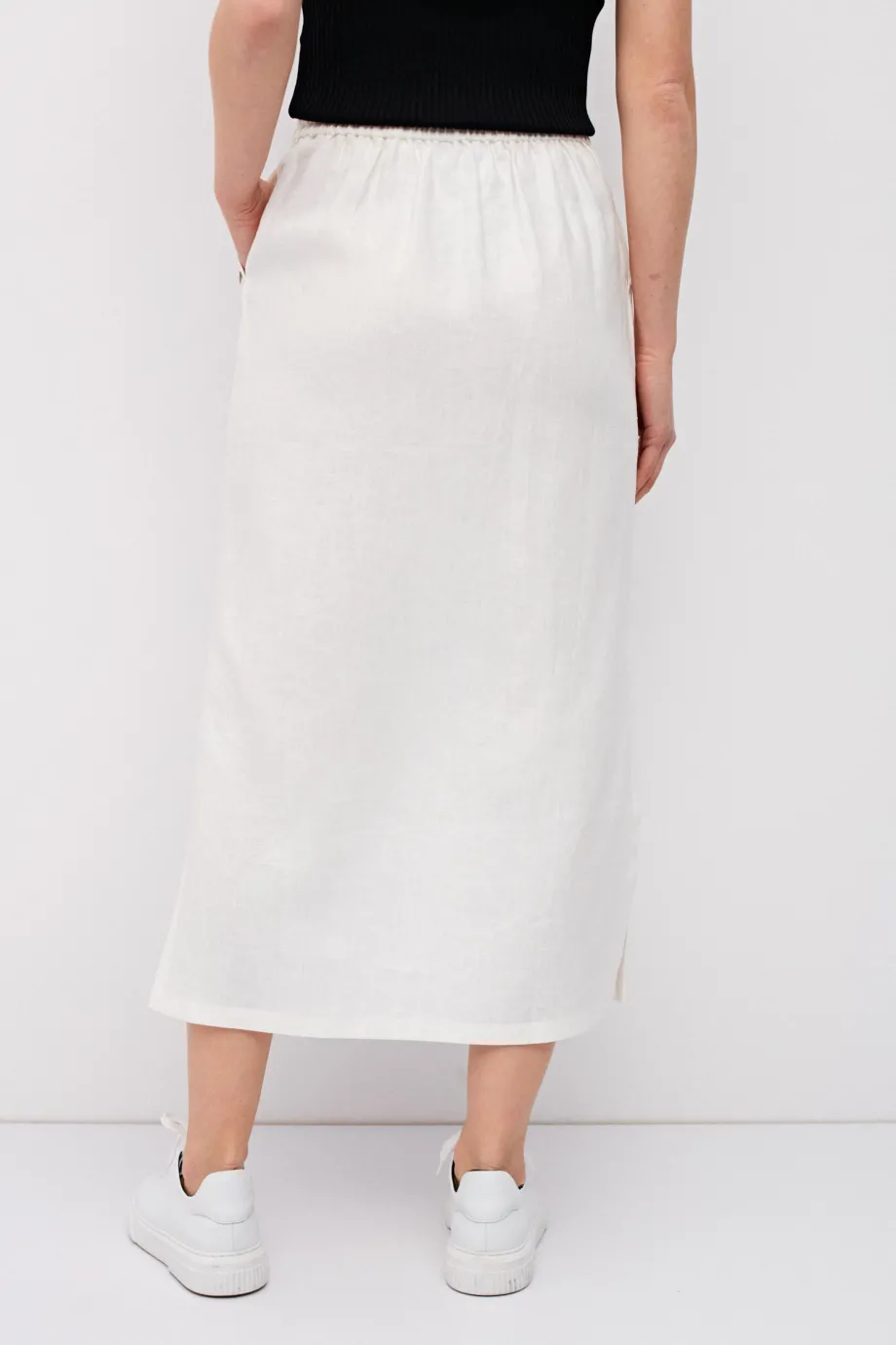 Langer weißer Leinenrock Langer weißer Leinenrock