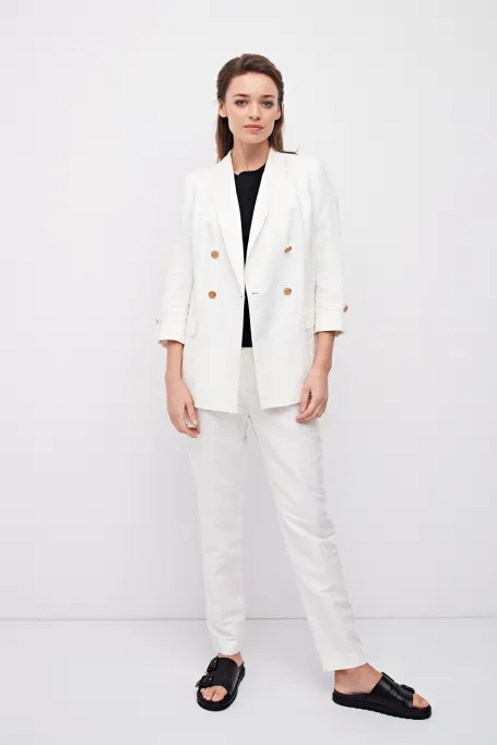 Leinenzweireiher Blazer zum Anzug