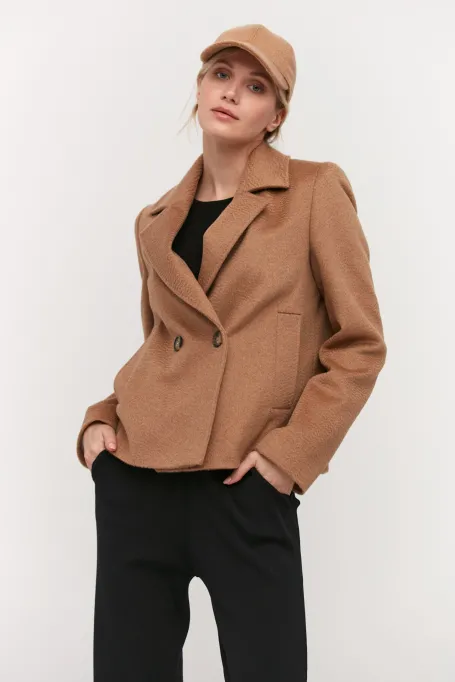 Wolljacke Camel 100% Kamelwolle