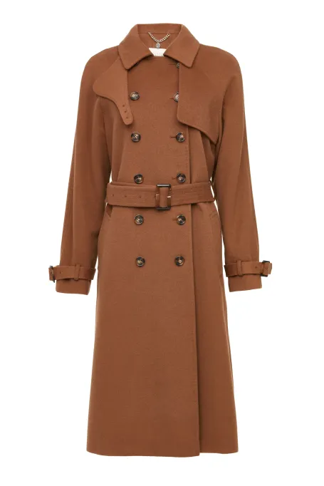 Brauner Trenchcoat mit Kaschmir