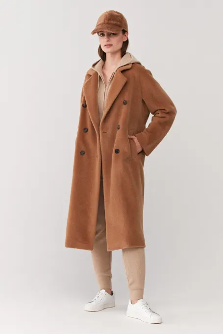 Wollmantel Camel Alpaka