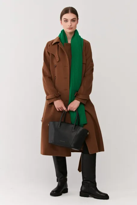 Brauner Trenchcoat mit Kaschmir