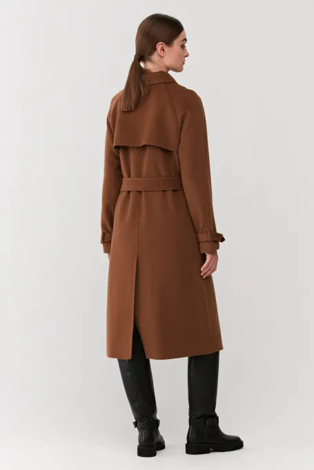 Brauner Trenchcoat mit Kaschmir