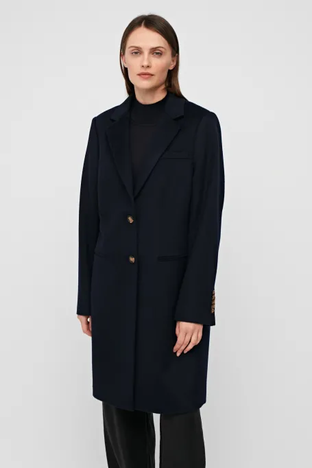 Marineblauer 100% Wollmantel Diplomatenmantel