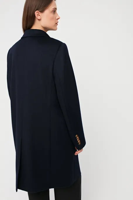 Marineblauer 100% Wollmantel Diplomatenmantel