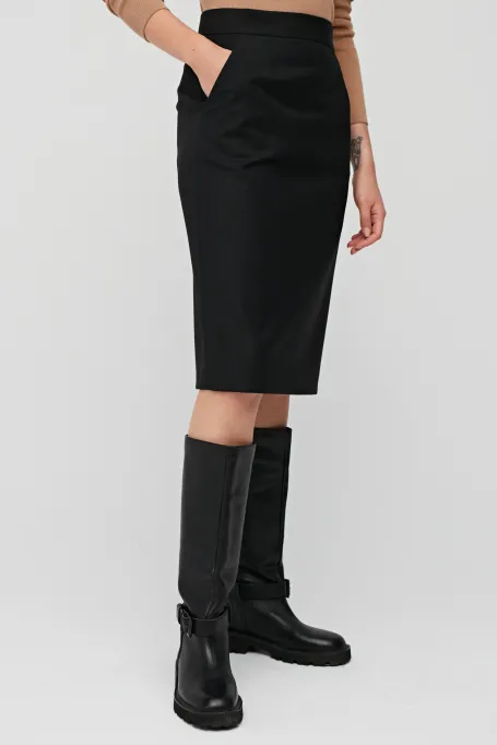 Schwarzer Karin Rock zum Anzug aus Schurwolle Schwarzer Karin Rock zum Anzug aus Schurwolle