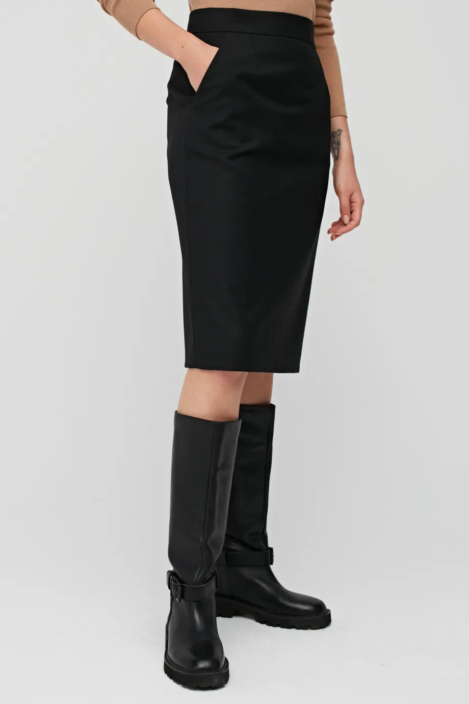 Schwarzer Karin Rock zum Anzug aus Schurwolle Schwarzer Karin Rock zum Anzug aus Schurwolle