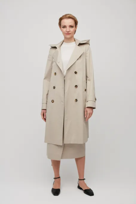 Trenchcoat mit Kapuze Rose