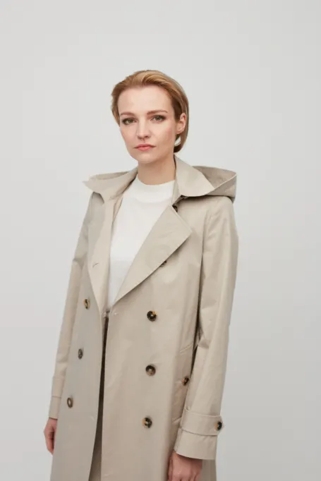 Trenchcoat mit Kapuze Rose