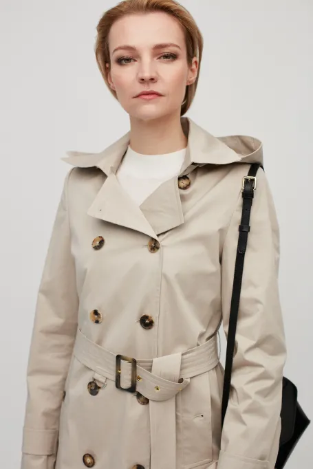 Trenchcoat mit Kapuze Rose