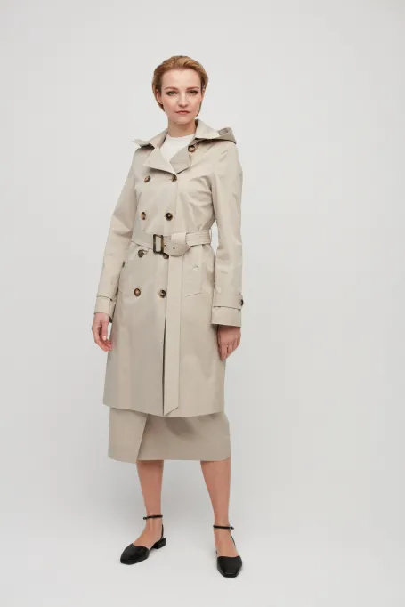 Trenchcoat mit Kapuze Rose