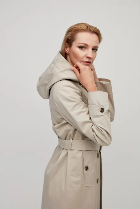 Trenchcoat mit Kapuze Rose