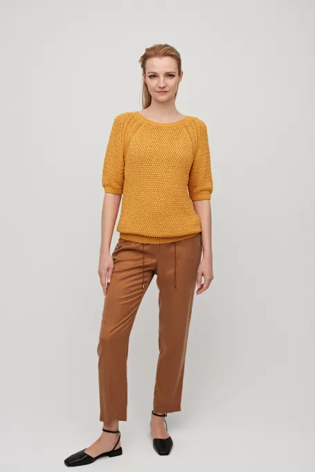 Baumwollpullover mit kurzen Ärmeln