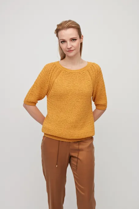 Baumwollpullover mit kurzen Ärmeln