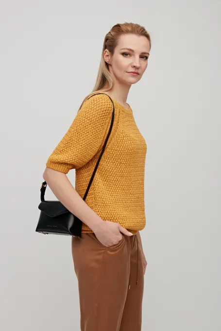 Baumwollpullover mit kurzen Ärmeln