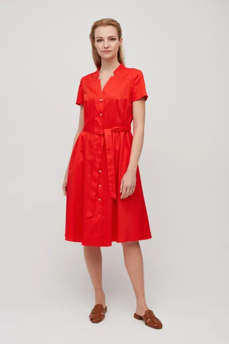 Rotes Hemdblusenkleid