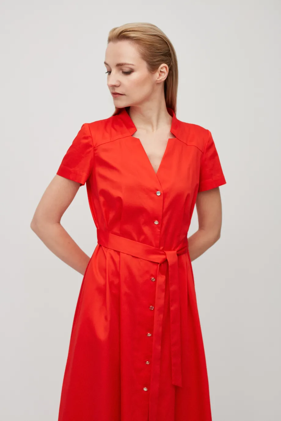 Rotes Hemdblusenkleid Rotes Hemdblusenkleid