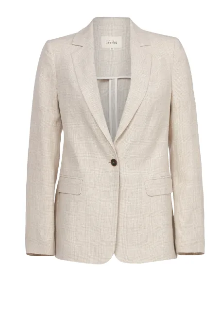 Leinenjackett im Karo zum Anzug