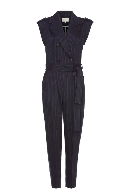 Marineblauer Leinen-Overall