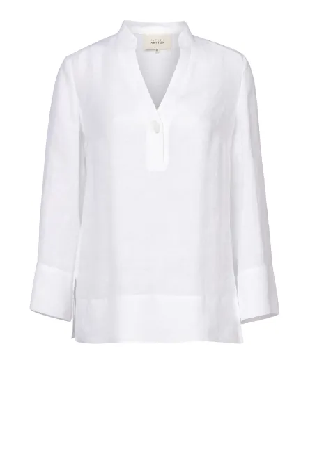 Weiße Hanfbluse