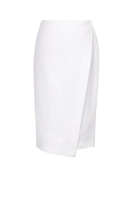 Weißer Wickelrock aus Baumwolle