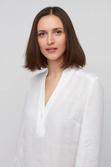 Weiße Hanfbluse