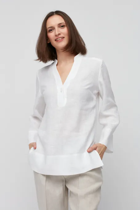 Weiße Hanfbluse