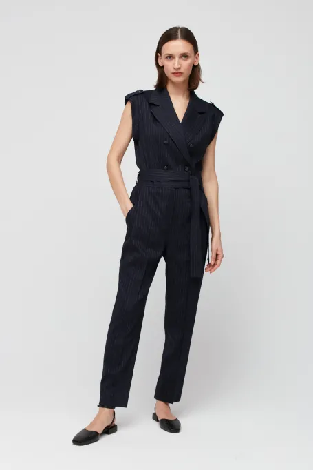 Marineblauer Leinen-Overall