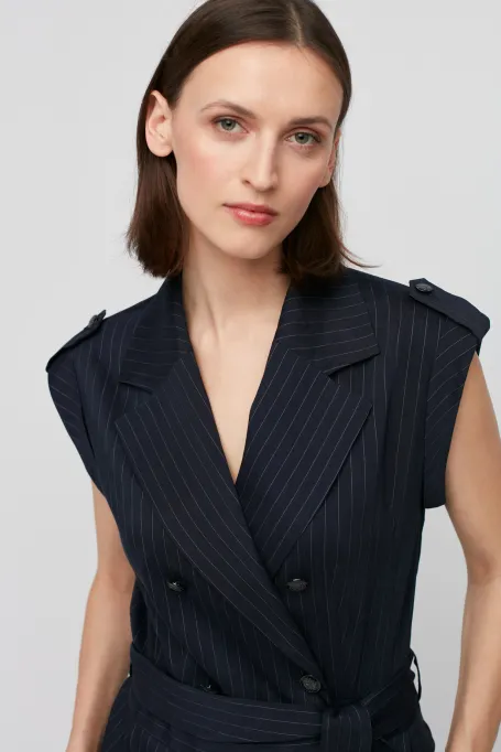 Marineblauer Leinen-Overall