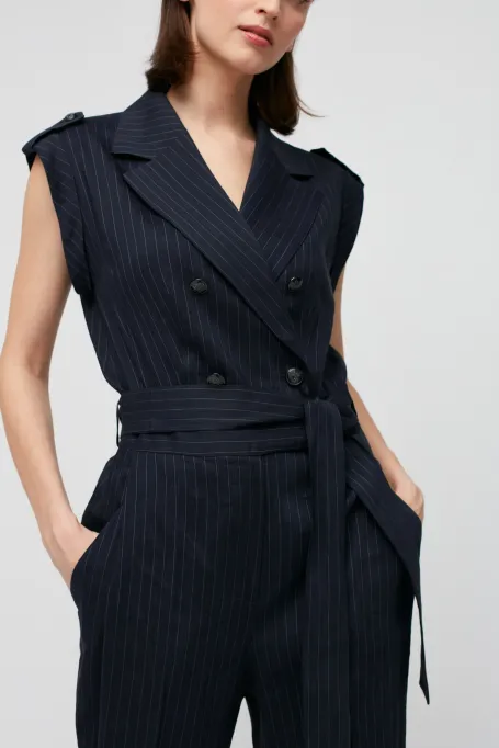 Marineblauer Leinen-Overall