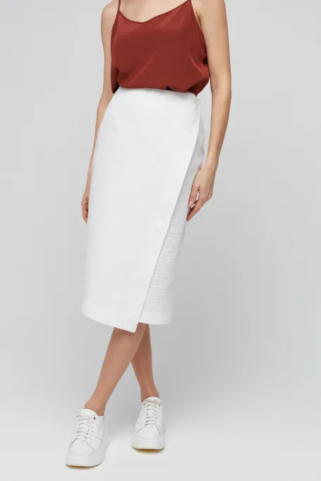 Weißer Wickelrock aus Baumwolle