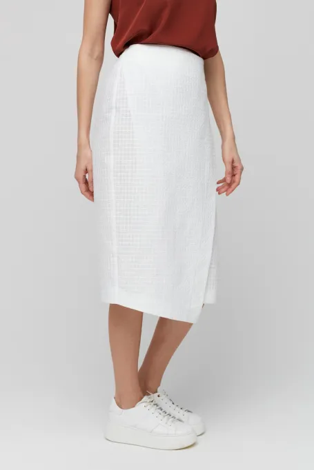 Weißer Wickelrock aus Baumwolle