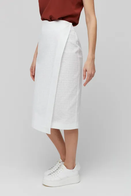 Weißer Wickelrock aus Baumwolle