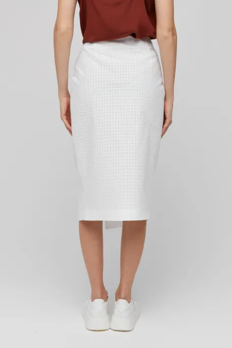 Weißer Wickelrock aus Baumwolle