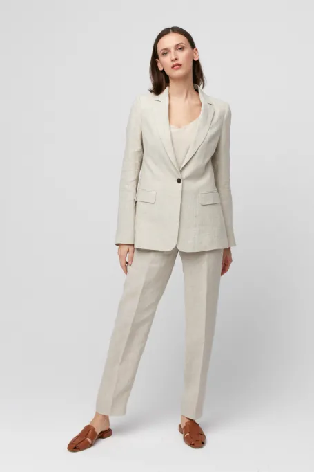 Leinenjackett im Karo zum Anzug