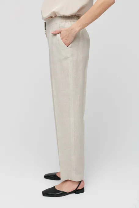 Leinen-Jogger-Hosen mit Karomuster zum Anzug