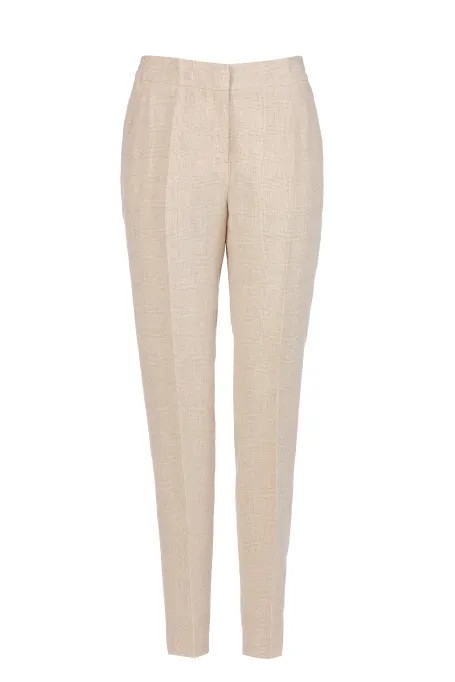 Leinen-Jogger-Hosen mit Karomuster zum Anzug