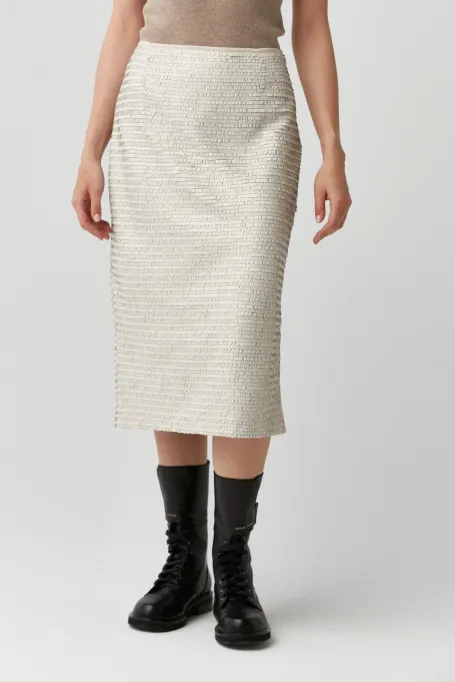 Paillettenrock beige