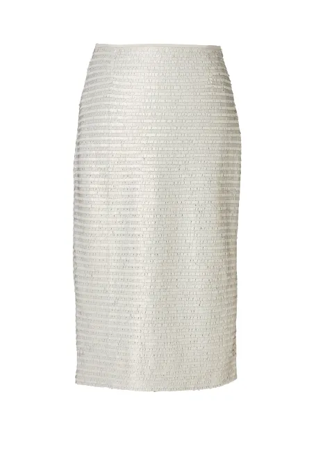 Paillettenrock beige