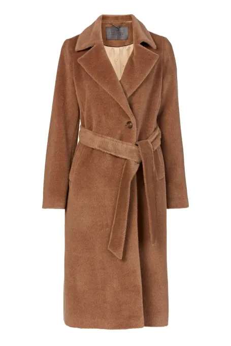 Mantel mit Gürtel aus Suri-Alpakawolle