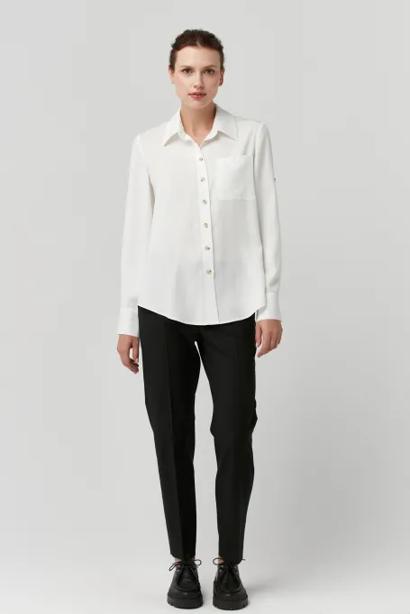 Weiße Bluse aus Lyocell