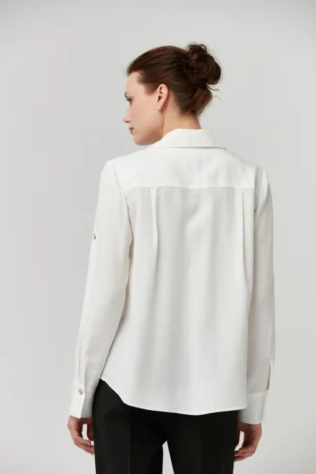 Weiße Bluse aus Lyocell