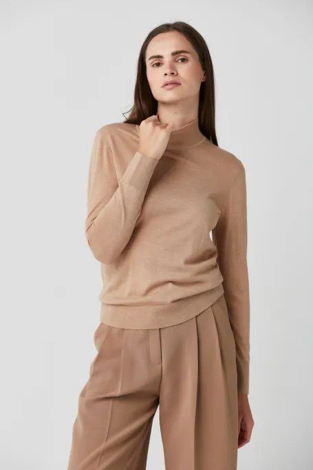 Pullover mit Stehkragen aus Merinowolle Julia