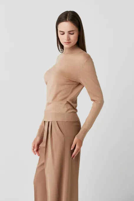 Pullover mit Stehkragen aus Merinowolle Julia