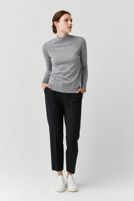 Pullover mit Stehkragen aus Merinowolle Julia