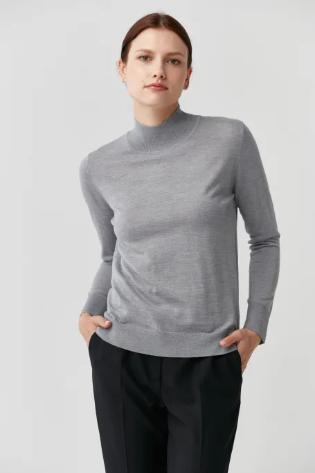 Pullover mit Stehkragen aus Merinowolle Julia