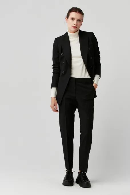 Schwarzer Blazer zum Anzug mit Schurwolle Sophie