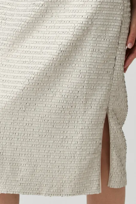 Paillettenrock beige