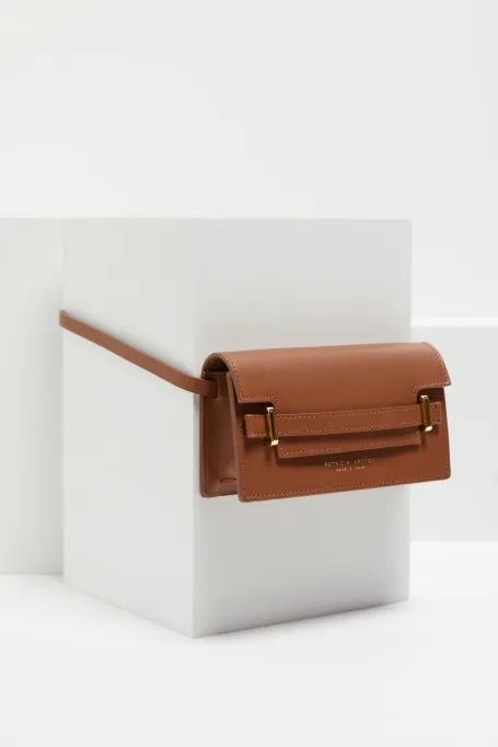 Mini Ledertasche kamel